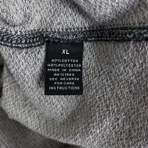 Morse Code Shirt Mens Extra Large Blue Gray Raglan Long Sleeve Hoodie Pocket XL - Picture 9 of 11